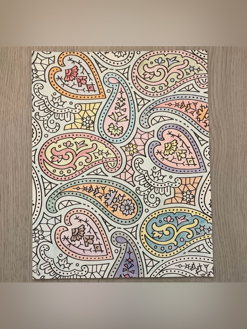 Colored paper total of 1 page